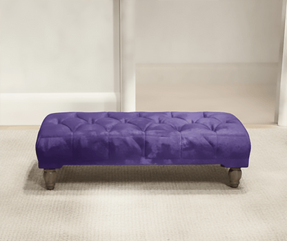 Purple Aubergine Chesterfield Footstool | Purple Buttoned Footstool - ISTOOLS