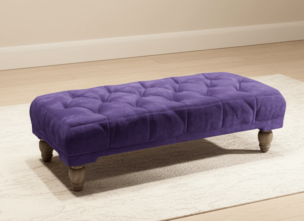 Stylish Purple Velvet Footstool for Extra Seating and Comfort - ISTOOLS