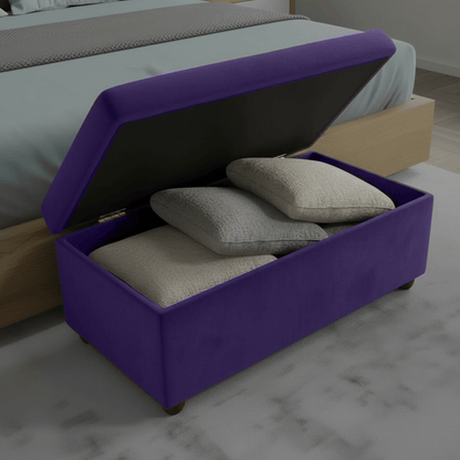 Purple Modern Smooth Top Storage Bench Vibrant Art Style UK - ISTOOLS