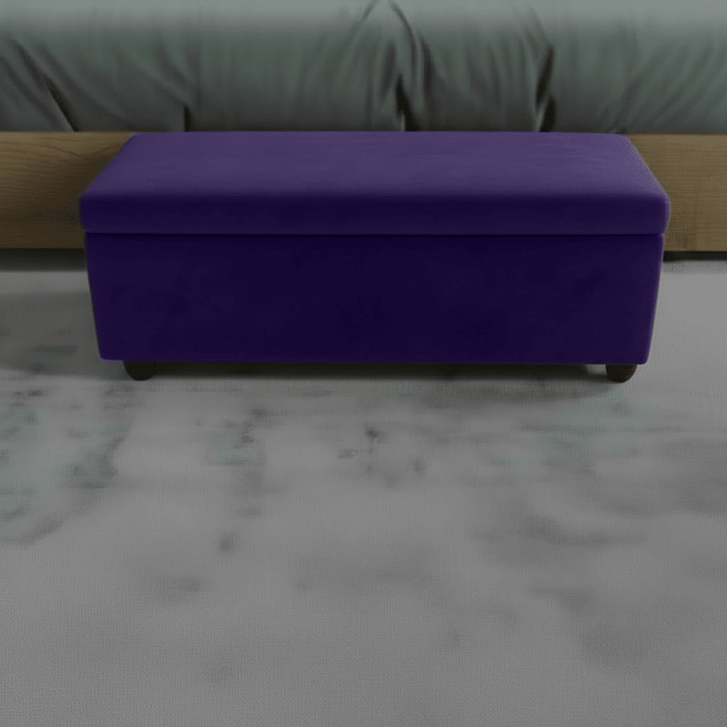 Purple Modern Smooth Top Storage Bench Vibrant Art Style UK - ISTOOLS