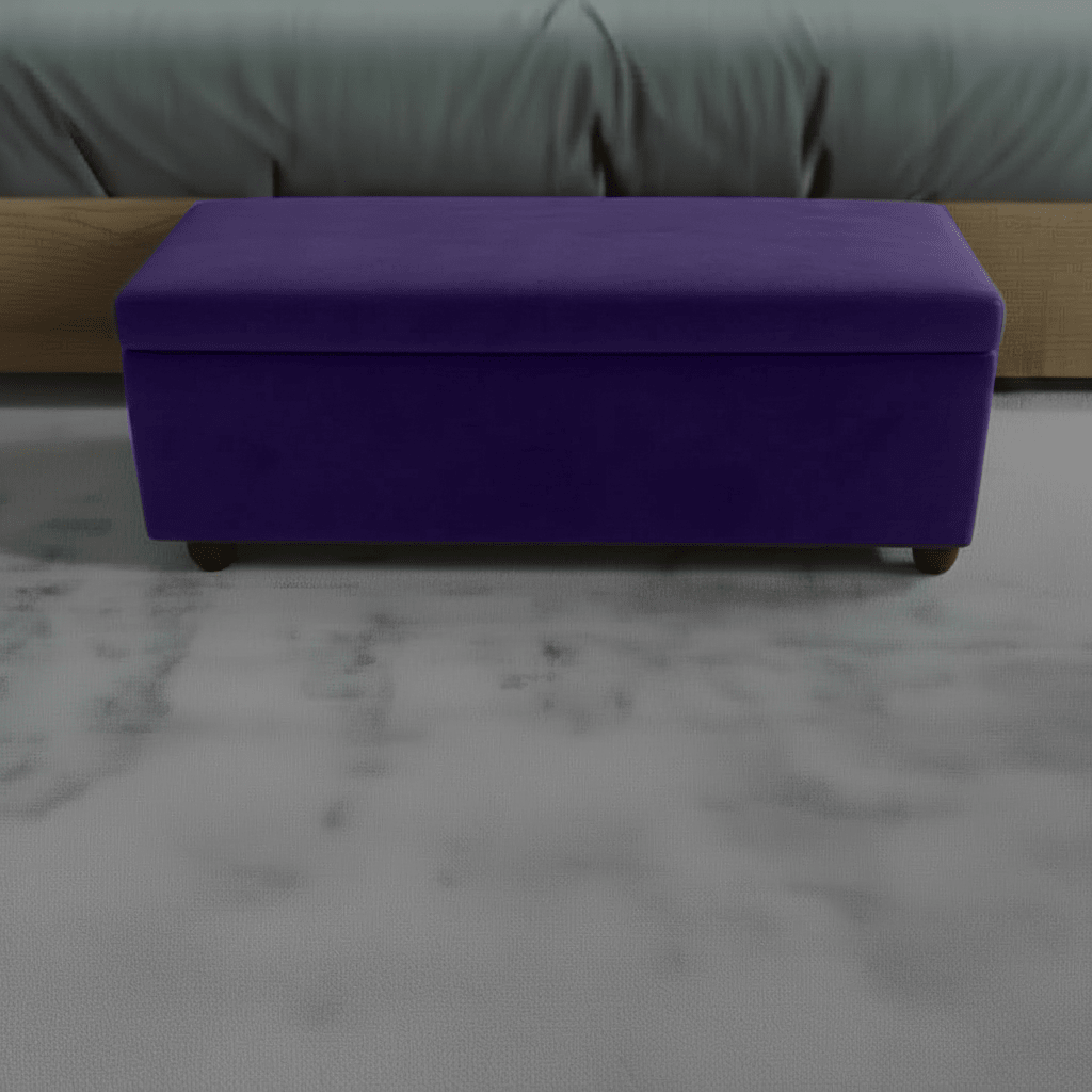 Purple Modern Smooth Top Storage Bench Vibrant Art Style UK - ISTOOLS