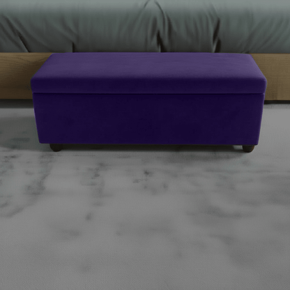 Purple Modern Smooth Top Storage Bench Vibrant Art Style UK - ISTOOLS