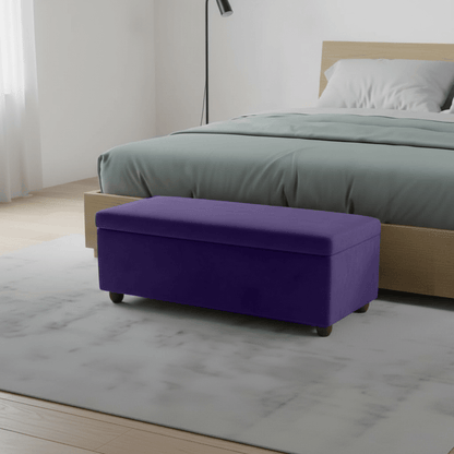 Purple Modern Smooth Top Storage Bench Vibrant Art Style UK - ISTOOLS