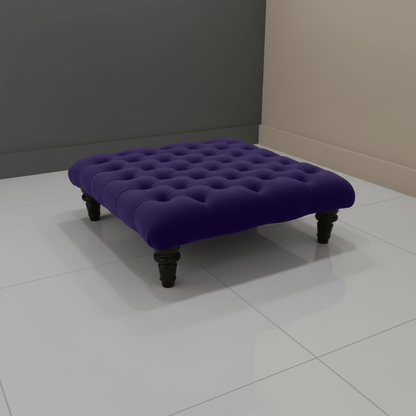 Purple Modern Square Tufted Footstool Multi - Toned Designer Style - ISTOOLS