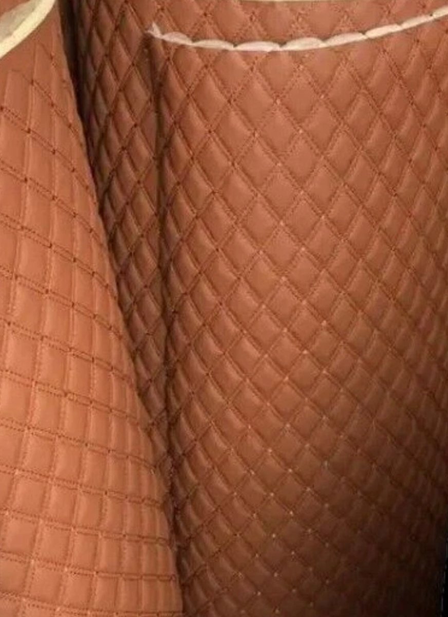 Quilted made to measure 1 x cushion seat bespoke tan faux leather - ISTOOLS