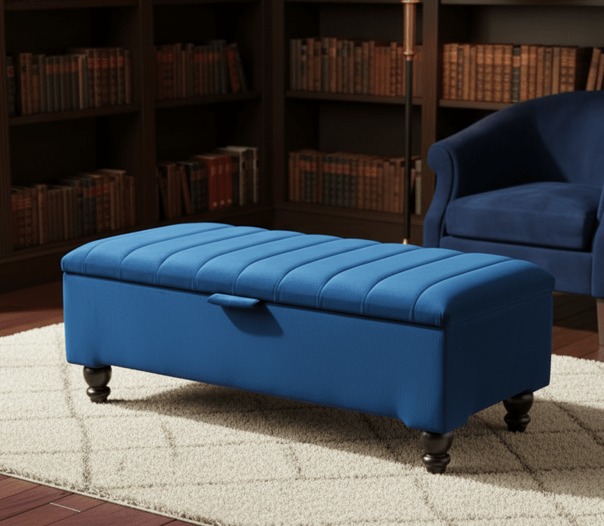 ISTOOLS velvet storage ottoman bench with hidden storage compartment