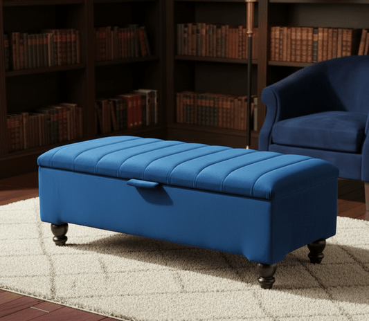 ISTOOLS velvet storage ottoman bench with hidden storage compartment