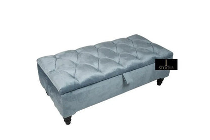 Rectangular chesterfield buttoned Storage Bench coffee table footstool - ISTOOLS