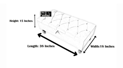 Rectangular chesterfield buttoned Storage Bench coffee table footstool - ISTOOLS