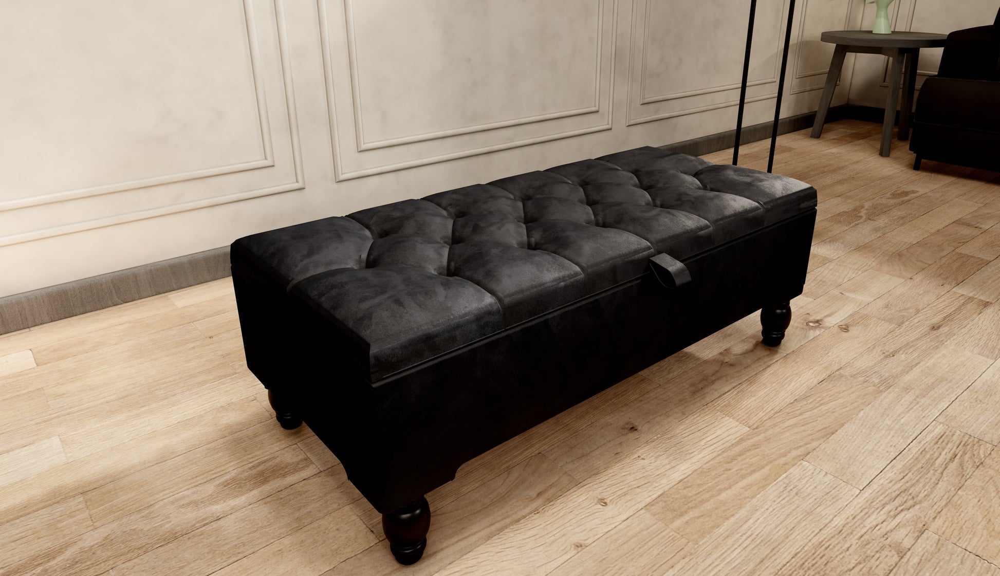 Rectangular chesterfield buttoned Storage Bench coffee table footstool - ISTOOLS