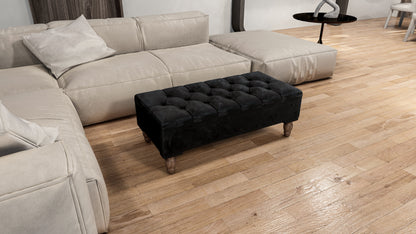 Rectangular chesterfield buttoned Storage Bench coffee table footstool - ISTOOLS