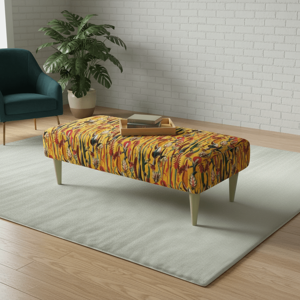 Rectangular Coffee Table Ottoman – Vibrant Multi - Toned Footstool - ISTOOLS