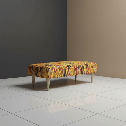 Rectangular Coffee Table Ottoman – Vibrant Multi - Toned Footstool - ISTOOLS
