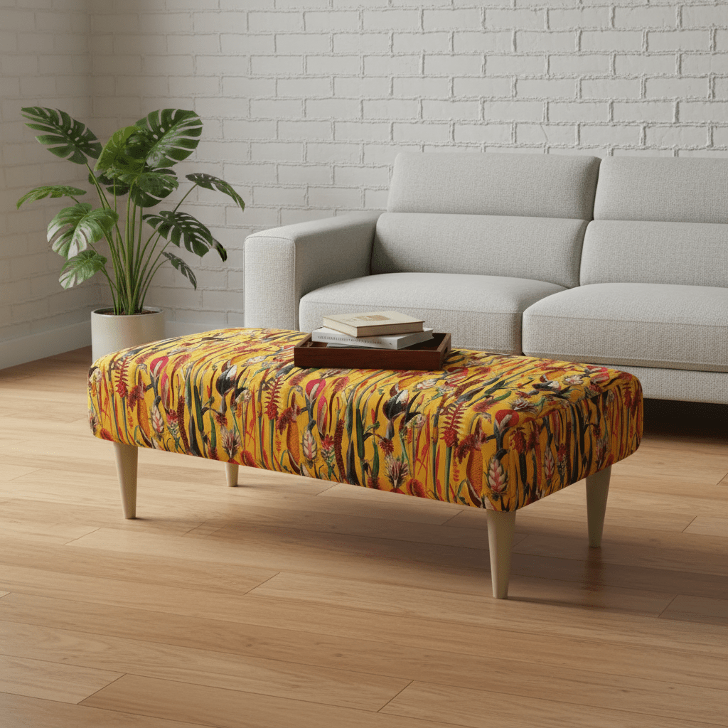 Rectangular Coffee Table Ottoman – Vibrant Multi - Toned Footstool - ISTOOLS