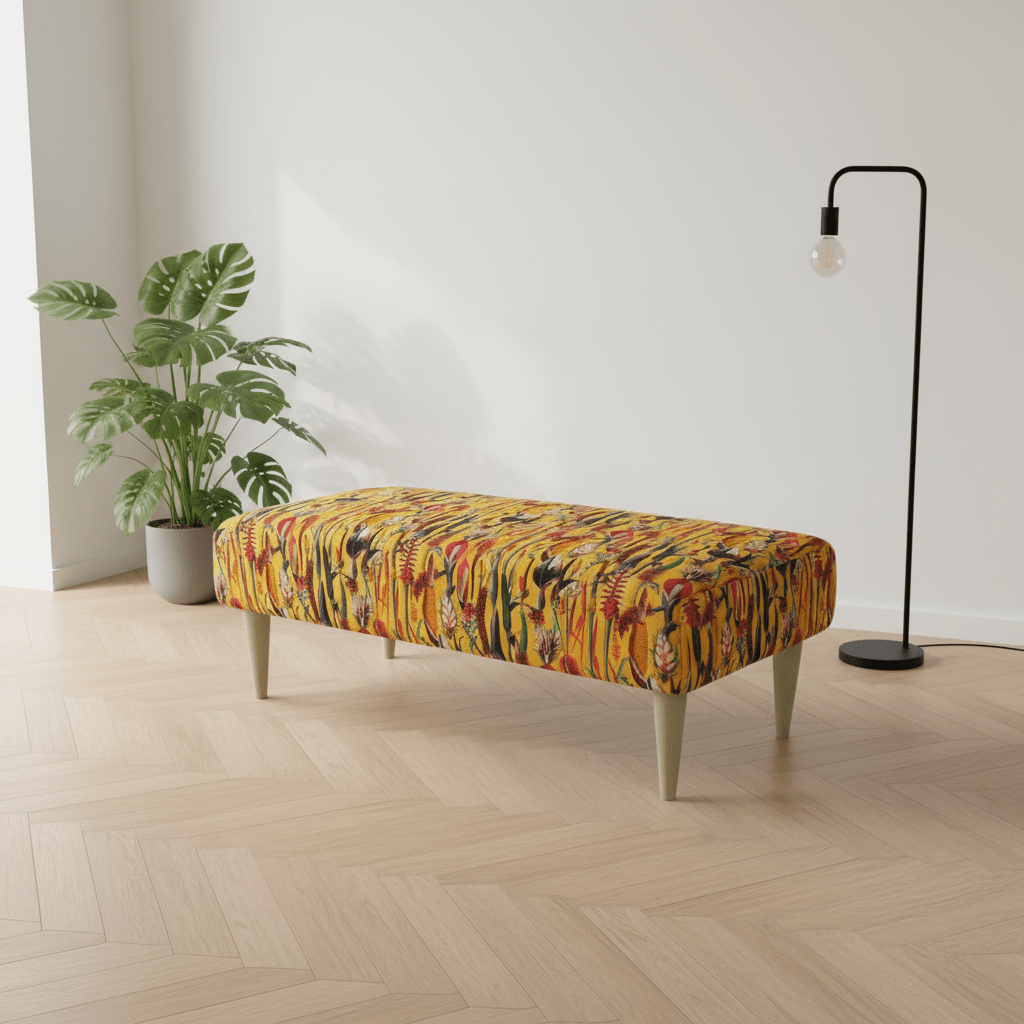 Rectangular Coffee Table Ottoman – Vibrant Multi - Toned Footstool - ISTOOLS