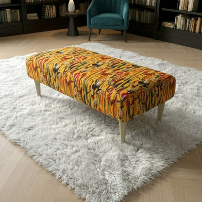 Rectangular Coffee Table Ottoman – Vibrant Multi-Toned Footstool - ISTOOLS
