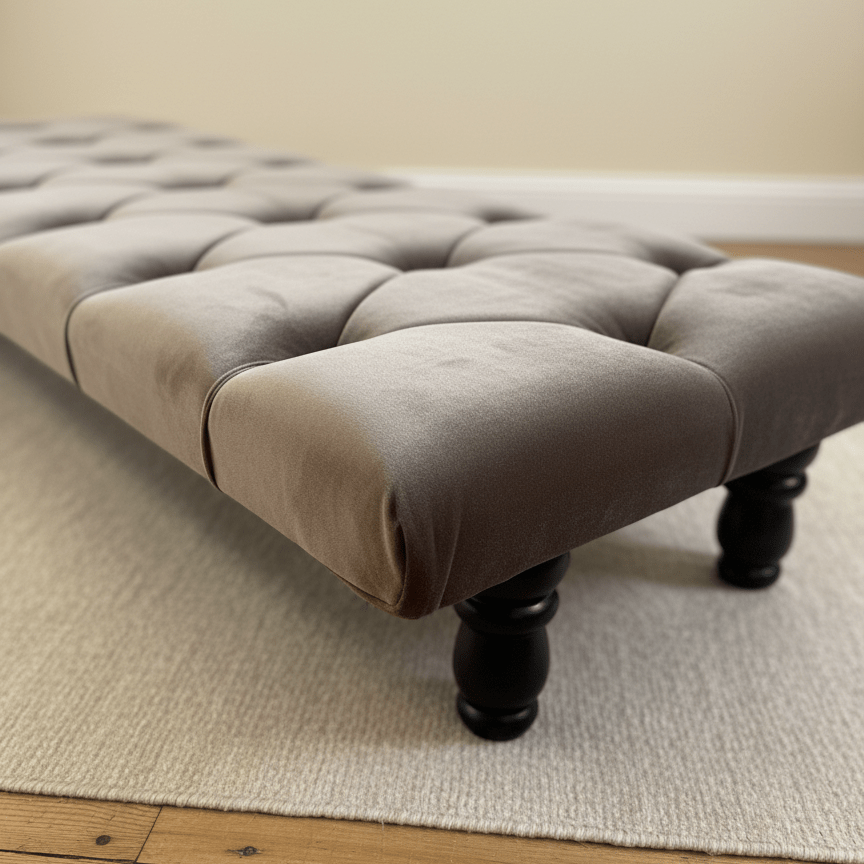 Rectangular Sand Coloured Chesterfield Footstool - ISTOOLS