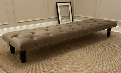 Rectangular Sand Coloured Chesterfield Footstool - ISTOOLS