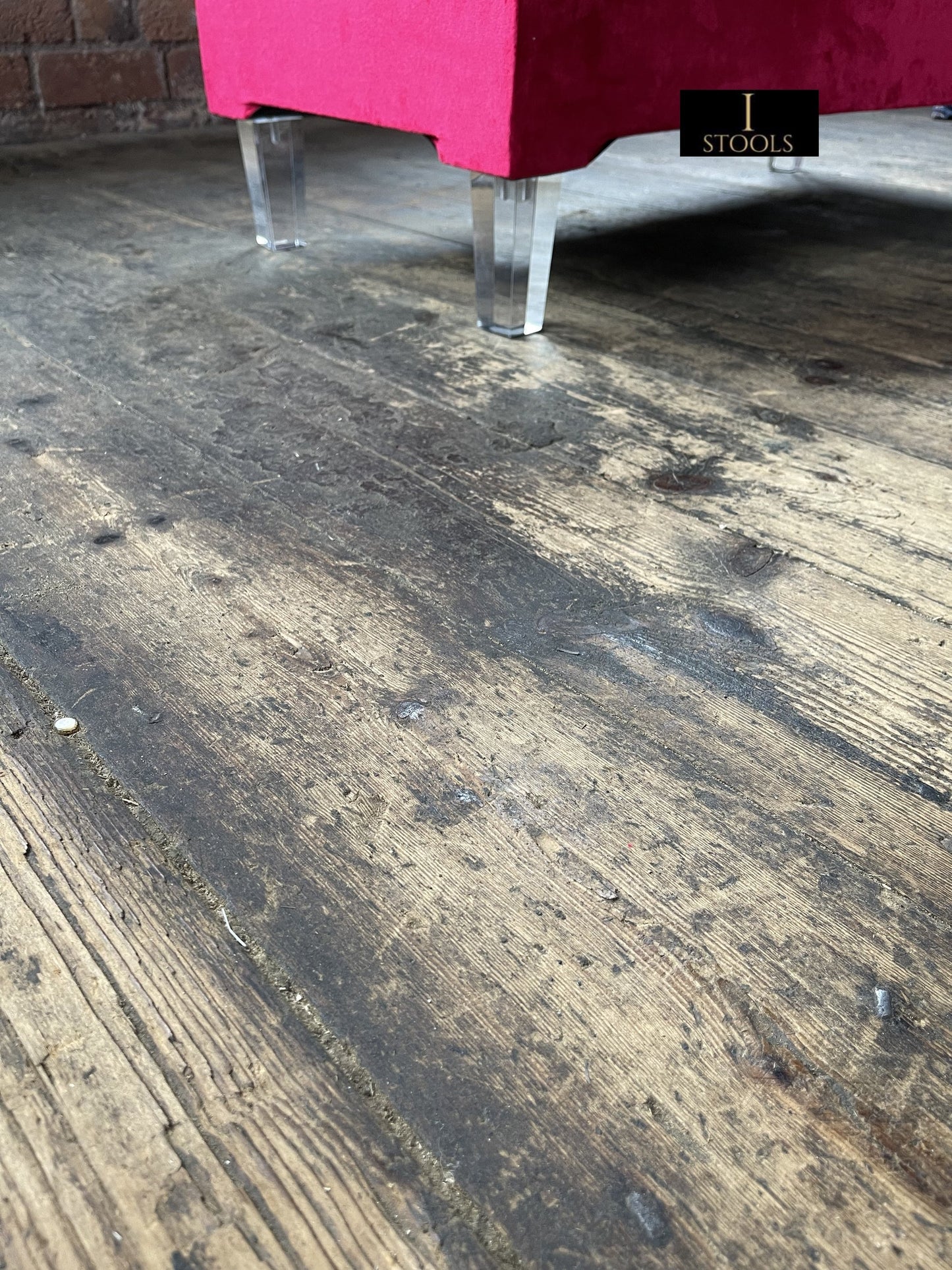 Red/Pink Ottoman Storage Bench | Red/Pink Ottoman Footrest coffee table - ISTOOLS