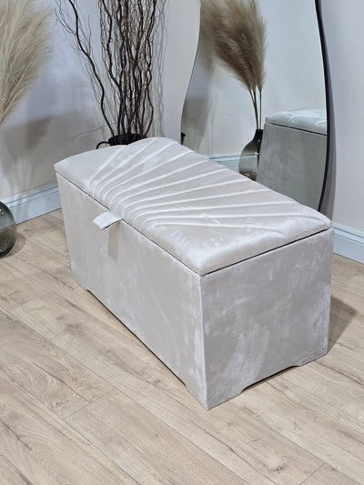 Cream sunshine Ottoman deep bedroom storage box bench seat