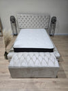 Cream large Ottoman deep bedroom storage box chesterfield bench seat