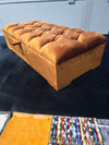 PREMIUM BURNT ORANGE VELVET FOOTSTOOL | POUFFE | FOOTSTOOL | TABLE