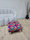 PREMIUM Multi Colour Trem Footstool window bay seat pouffe