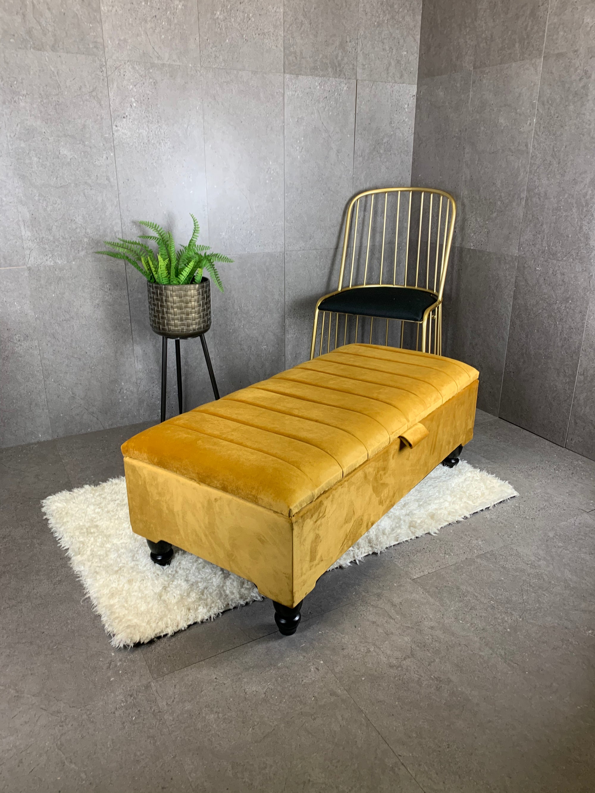 Line panel storage bench Footstool coffee table ISTOOLS