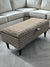 Bloc pattern geometry brown coffee table storage Footstool Pouffe