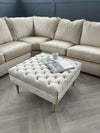 Creamy white Coffee Table Bench, Chesterfield Footstool seat