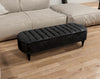 Olivia black Coffee Table Bench,line panel lid storage Footstool seat