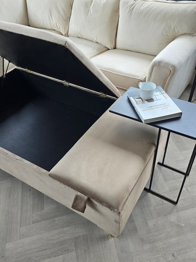 Large double lid storage coffee table double opening seat