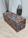 Premium stained glass embossed multi colour end of bed storage Ottoman,  bay window seat