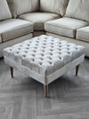 Creamy white Coffee Table Bench, Chesterfield Footstool seat