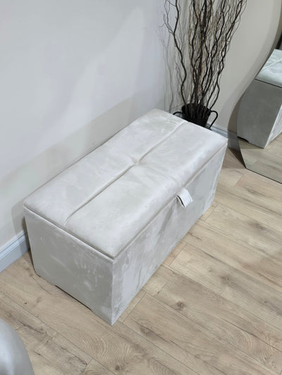 Cream Ottoman deep bedroom storage box bench seat