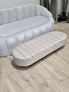 Olivia Creamy white Coffee Table Bench, lid panel lid storage Footstool seat