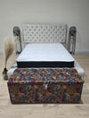 Stained glass embossed multi colour end of bed storage Ottoman,  bay window seat