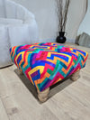 PREMIUM Multi Colour Trem Footstool window bay seat pouffe