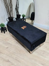 Labrador embroidered black velvet soft luxurious storage coffee table