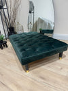 Green coffee table footstool chesterfield tufted matching buttons