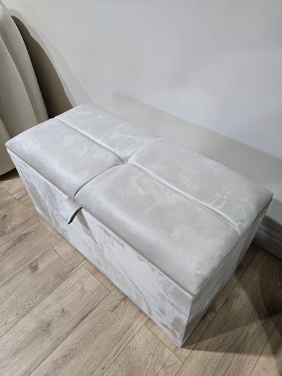 Cream Ottoman deep bedroom storage box bench seat