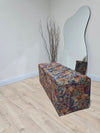 Stained glass embossed multi colour end of bed storage Ottoman,  bay window seat