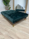 Green coffee table footstool chesterfield tufted matching buttons