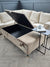 Large double lid storage coffee table double opening seat