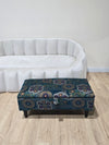 PREMIUM LOOP FLORAL GREEN PATTERN FOOTSTOOL CIRCLE BENCH COFFEE TABLE