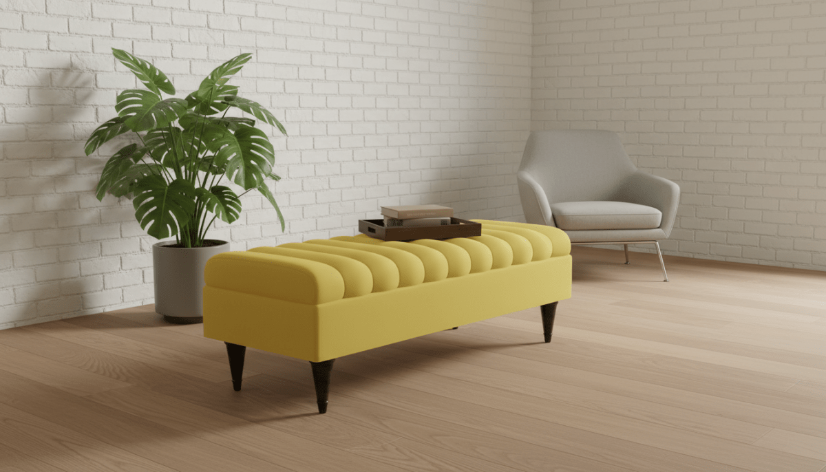 Romo Panel Storage Ottoman Bench Seat – Hidden Storage Coffee Table for Living Room UK - ISTOOLS