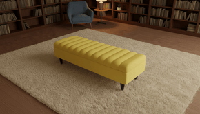 Romo Panel Ottoman Bench Seat – Mustard Yellow Coffee Table & Seating for Living Room UK
