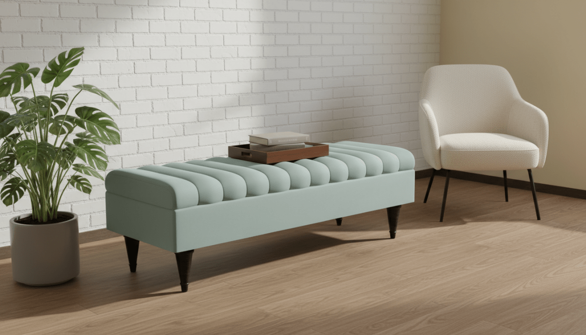 Romo Panel Storage Ottoman Bench Seat – Hidden Storage Coffee Table for Living Room UK - ISTOOLS