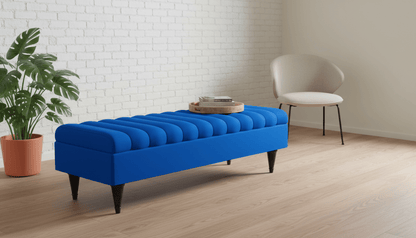 Romo Panel Storage Ottoman Bench Seat – Hidden Storage Coffee Table for Living Room UK (Royal Blue) - ISTOOLS