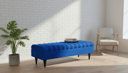 Romo Panel Storage Ottoman Bench Seat – Hidden Storage Coffee Table for Living Room UK (Royal Blue) - ISTOOLS
